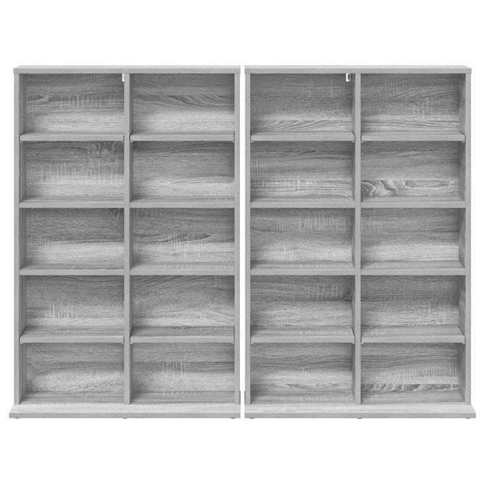 Dulap pentru CD-uri 2 buc. Sonoma gri 65 x 23,5 x 97,5 cm - WALTI WALTI