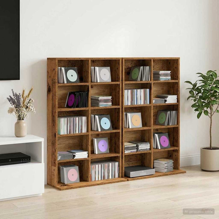 Dulap pentru CD-uri 2 buc. Lemn vechi 65 x 23,5 x 97,5 cm - WALTI WALTI