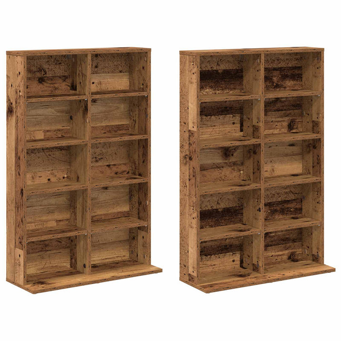 Dulap pentru CD-uri 2 buc. Lemn vechi 65 x 23,5 x 97,5 cm - WALTI WALTI