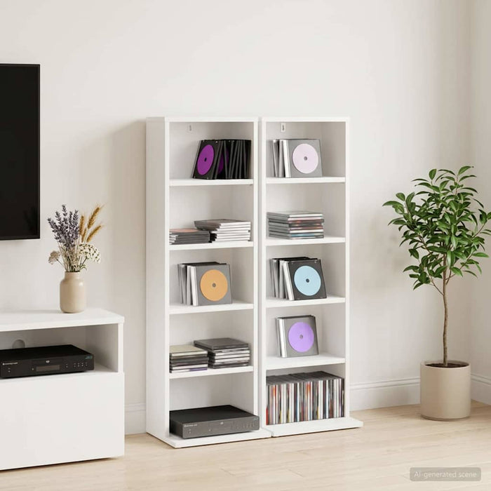 Dulap pentru CD-uri 2 buc. Alb 33 x 23,5 x 97,5 cm WALTI