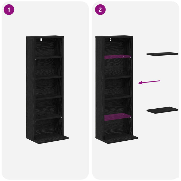 Dulap pentru CD-uri Stejar Negru 33 x 23,5 x 97,5 cm - WALTI WALTI