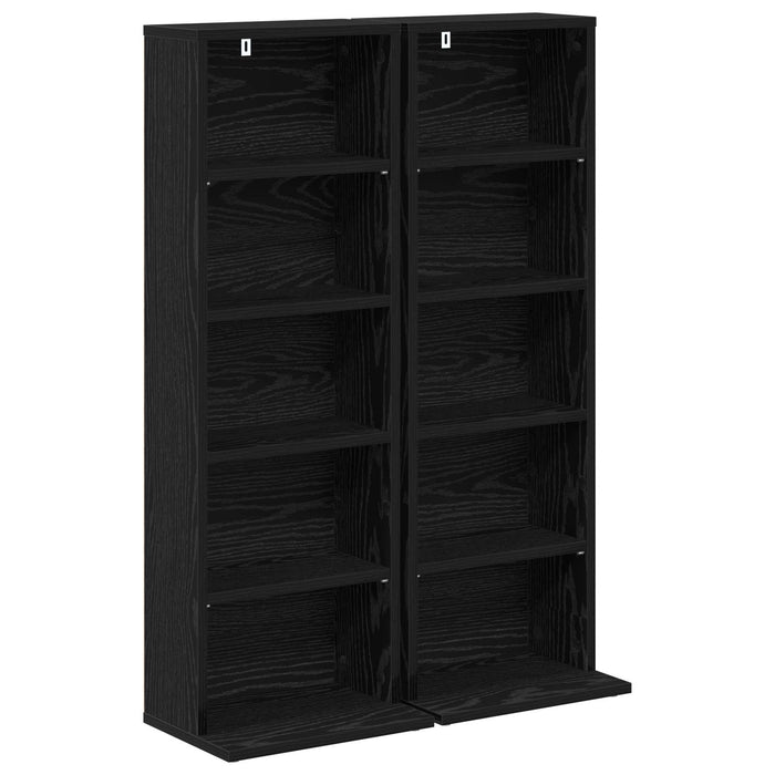 Dulap pentru CD-uri 2 buc. Stejar Negru 33 x 23,5 x 97,5 cm - WALTI WALTI