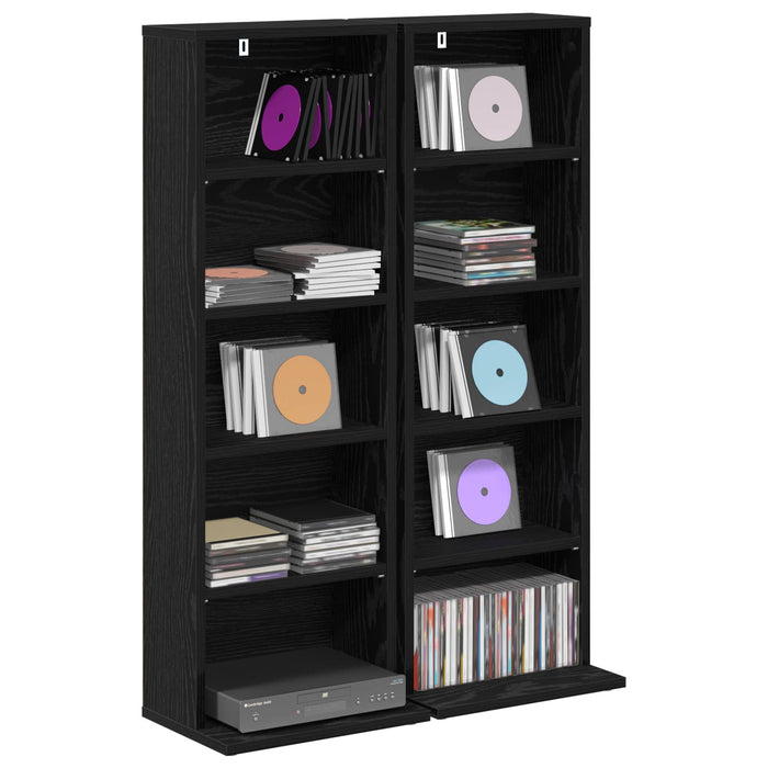 Dulap pentru CD-uri 2 buc. Stejar Negru 33 x 23,5 x 97,5 cm - WALTI WALTI