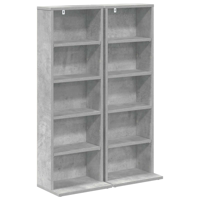 Dulap pentru CD-uri 2 buc. Gri Beton 33 x 23,5 x 97,5 cm - WALTI WALTI
