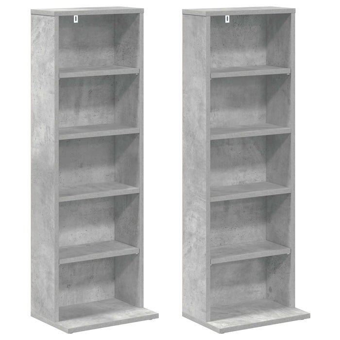 Dulap pentru CD-uri 2 buc. Gri Beton 33 x 23,5 x 97,5 cm - WALTI WALTI