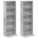 Dulap pentru CD-uri 2 buc. Gri Beton 33 x 23,5 x 97,5 cm - WALTI WALTI