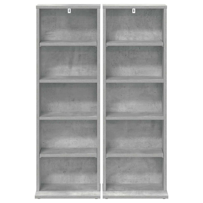 Dulap pentru CD-uri 2 buc. Gri Beton 33 x 23,5 x 97,5 cm - WALTI WALTI