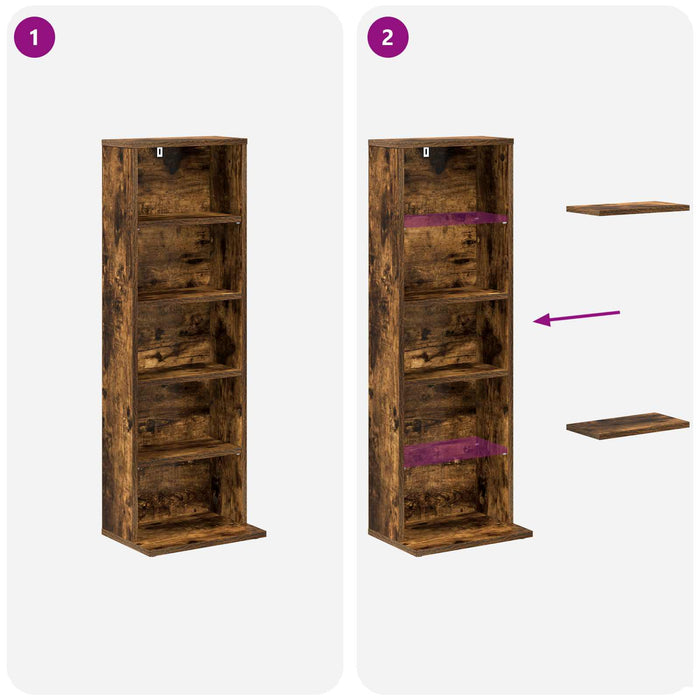 Dulap pentru CD-uri Stejar fumuriu 33 x 23,5 x 97,5 cm - WALTI WALTI