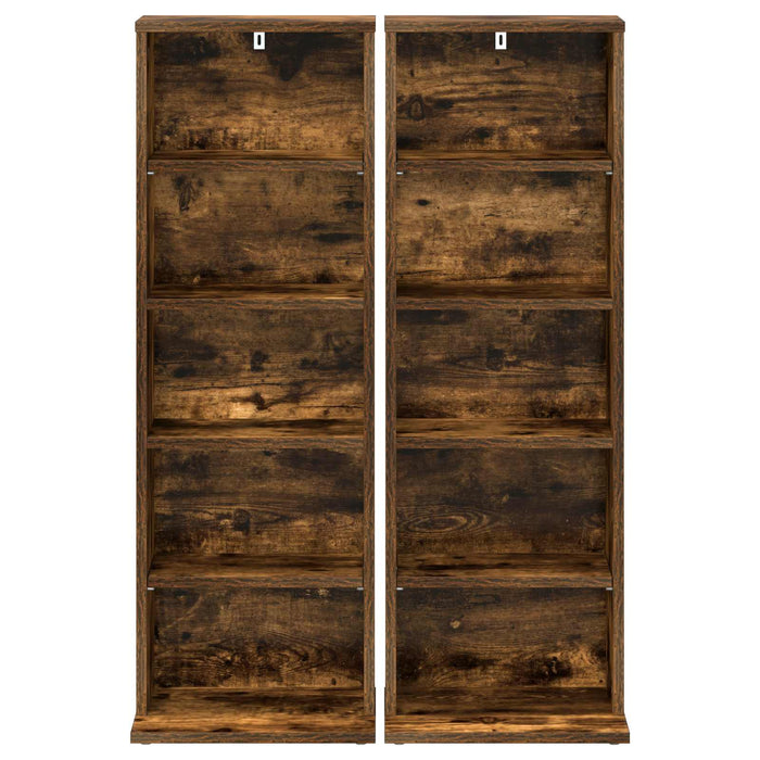 Dulap pentru CD-uri 2 buc. Stejar fumuriu 33 x 23,5 x 97,5 cm - WALTI WALTI