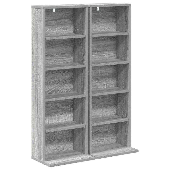 Dulap pentru CD-uri 2 buc. Sonoma gri 33 x 23,5 x 97,5 cm - WALTI WALTI