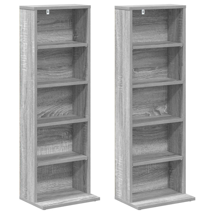Dulap pentru CD-uri 2 buc. Sonoma gri 33 x 23,5 x 97,5 cm - WALTI WALTI