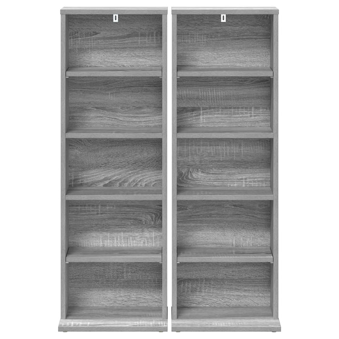 Dulap pentru CD-uri 2 buc. Sonoma gri 33 x 23,5 x 97,5 cm - WALTI WALTI