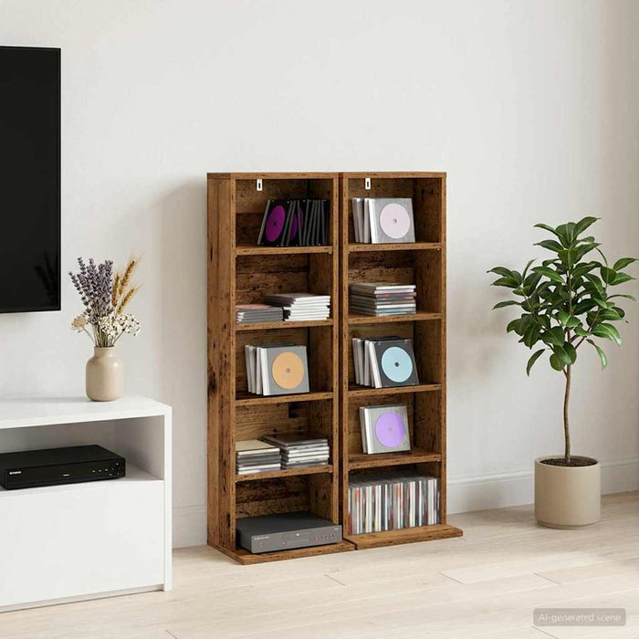 Dulap pentru CD-uri 2 buc. Lemn vechi 33 x 23,5 x 97,5 cm WALTI