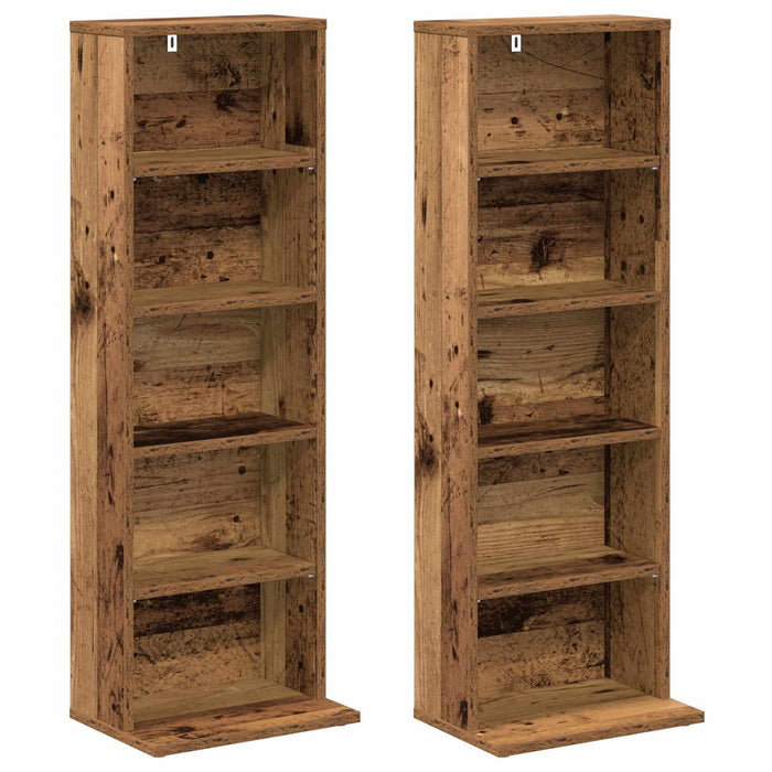 Dulap pentru CD-uri 2 buc. Lemn vechi 33 x 23,5 x 97,5 cm WALTI