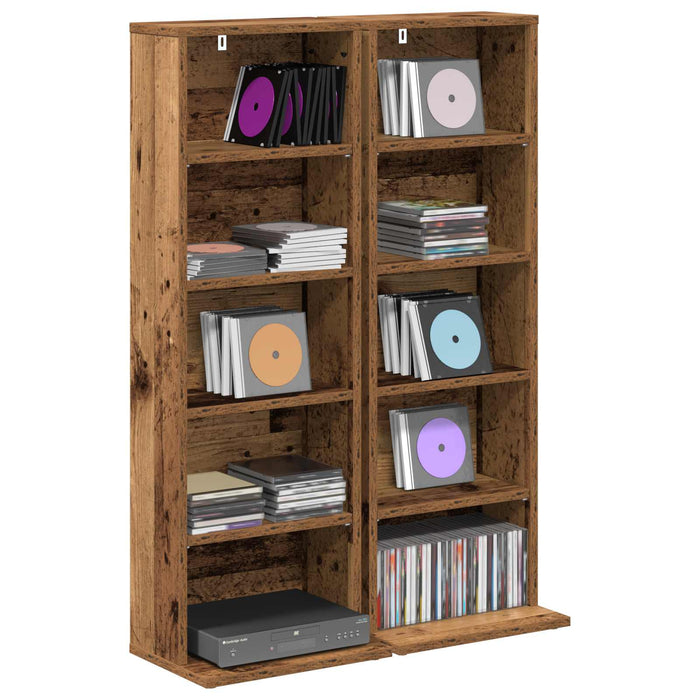 Dulap pentru CD-uri 2 buc. Lemn vechi 33 x 23,5 x 97,5 cm WALTI
