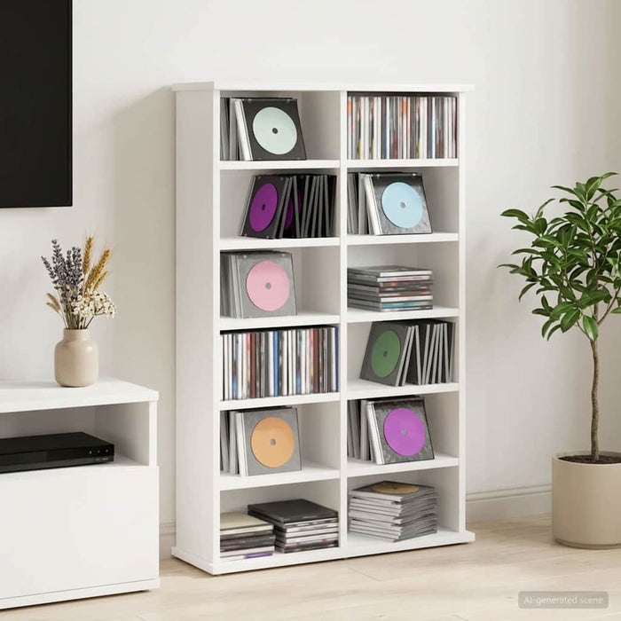 Dulap pentru CD-uri Alb 60 x 17 x 92 cm Lemn prelucrat - WALTI WALTI