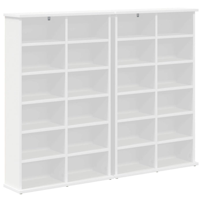 Dulap pentru CD-uri 2 buc. Alb 60 x 17 x 92 cm Lemn prelucrat - WALTI WALTI
