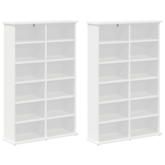 Dulap pentru CD-uri 2 buc. Alb 60 x 17 x 92 cm Lemn prelucrat - WALTI WALTI