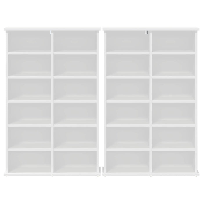 Dulap pentru CD-uri 2 buc. Alb 60 x 17 x 92 cm Lemn prelucrat - WALTI WALTI