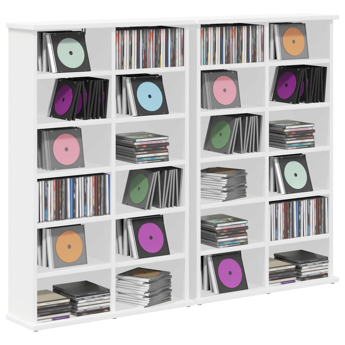 Dulap pentru CD-uri 2 buc. Alb 60 x 17 x 92 cm Lemn prelucrat - WALTI WALTI