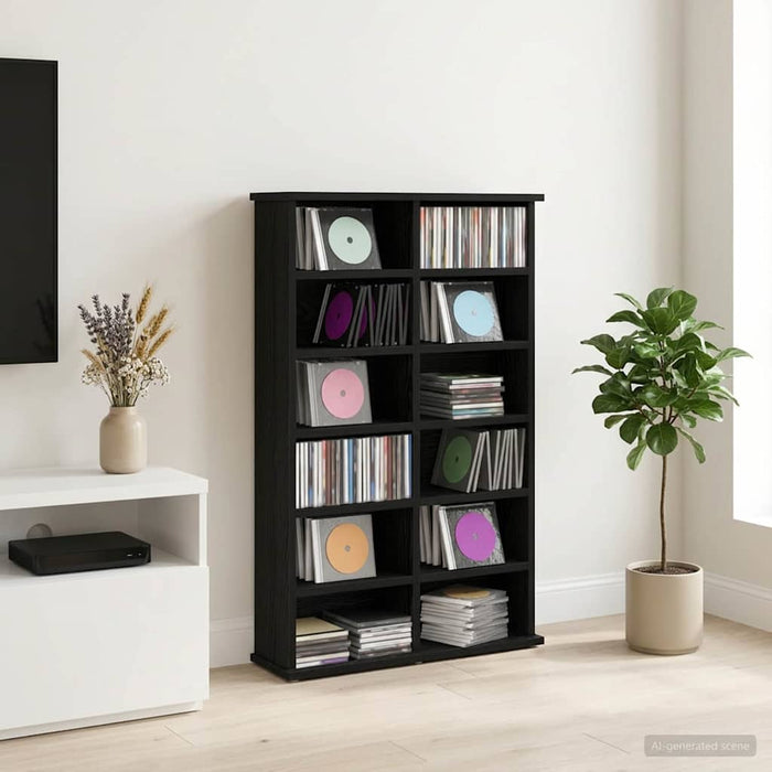 Dulap pentru CD-uri Stejar Negru 60 x 17 x 92 cm Lemn prelucrat - WALTI WALTI
