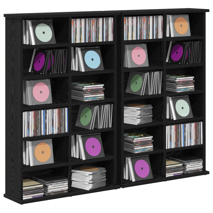 Dulap pentru CD-uri 2 buc. Stejar Negru 60 x 17 x 92 cm - WALTI WALTI