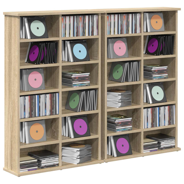 Dulap pentru CD-uri 2 buc. Stejar Sonoma 60 x 17 x 92 cm - WALTI WALTI
