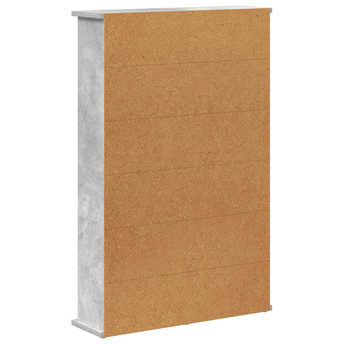 Dulap pentru CD-uri Gri Beton 60 x 17 x 92 cm Lemn prelucrat WALTI