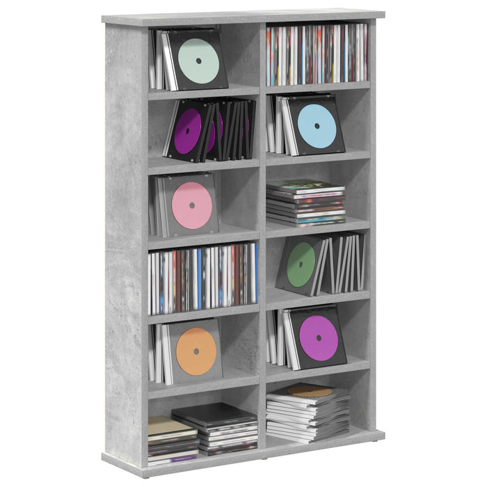 Dulap pentru CD-uri Gri Beton 60 x 17 x 92 cm Lemn prelucrat WALTI