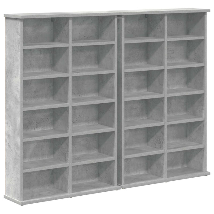 Dulap pentru CD-uri 2 buc. Gri Beton 60 x 17 x 92 cm - WALTI WALTI
