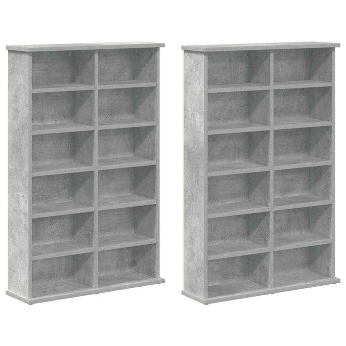Dulap pentru CD-uri 2 buc. Gri Beton 60 x 17 x 92 cm - WALTI WALTI