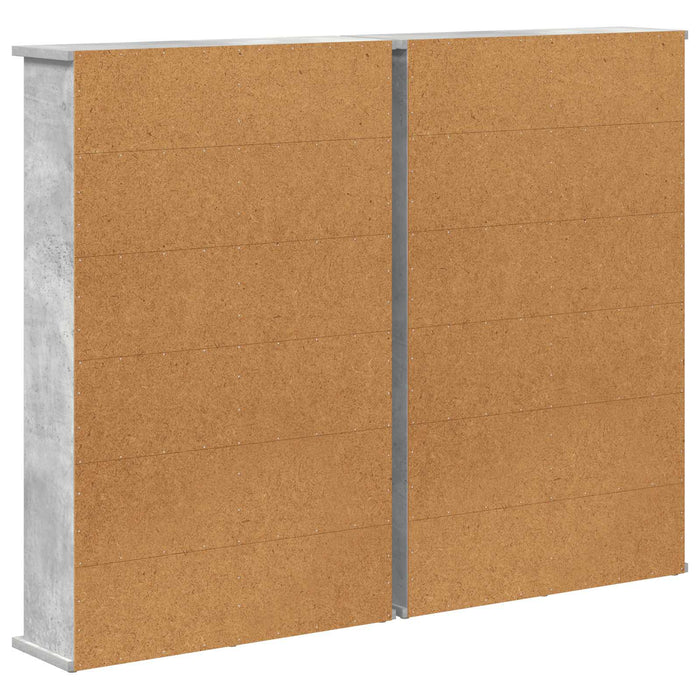 Dulap pentru CD-uri 2 buc. Gri Beton 60 x 17 x 92 cm - WALTI WALTI