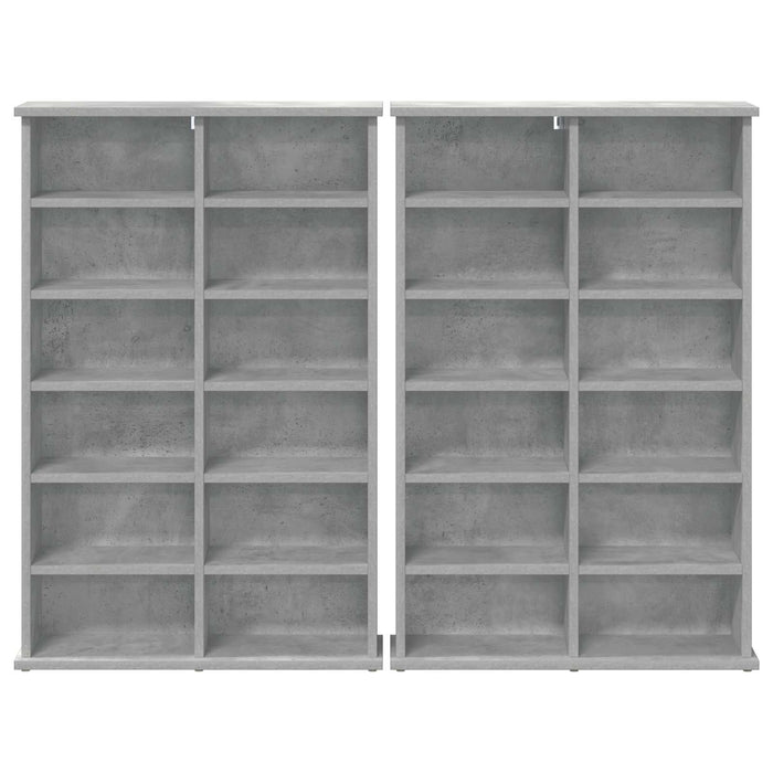 Dulap pentru CD-uri 2 buc. Gri Beton 60 x 17 x 92 cm - WALTI WALTI