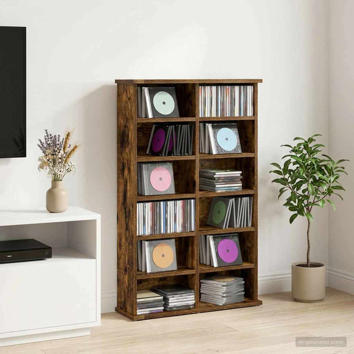 Dulap pentru CD-uri Stejar fumuriu 60 x 17 x 92 cm - WALTI WALTI