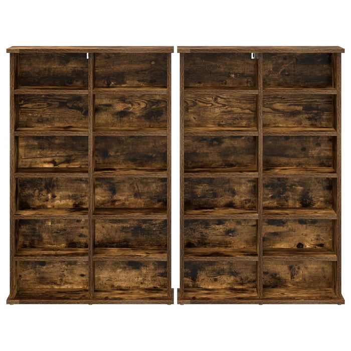 Dulap pentru CD-uri 2 buc. Stejar fumuriu 60 x 17 x 92 cm - WALTI WALTI