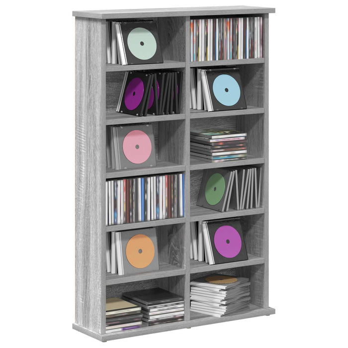 Dulap pentru CD-uri Sonoma gri 60 x 17 x 92 cm Lemn prelucrat - WALTI WALTI