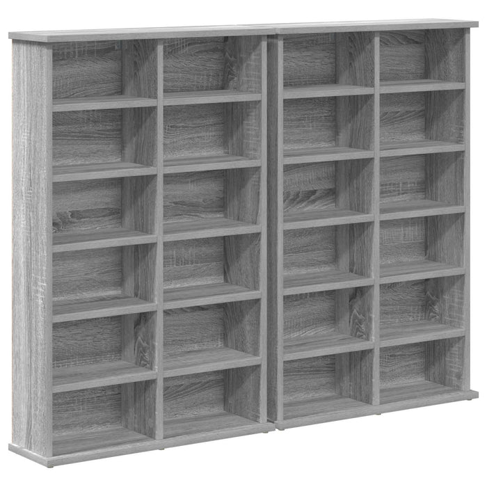 Dulap pentru CD-uri 2 buc. Sonoma gri 60 x 17 x 92 cm - WALTI WALTI