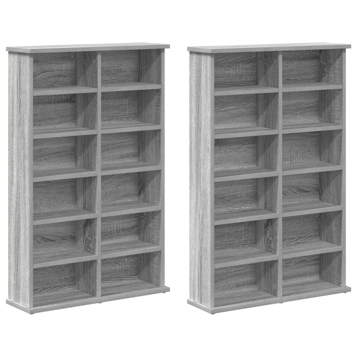 Dulap pentru CD-uri 2 buc. Sonoma gri 60 x 17 x 92 cm - WALTI WALTI