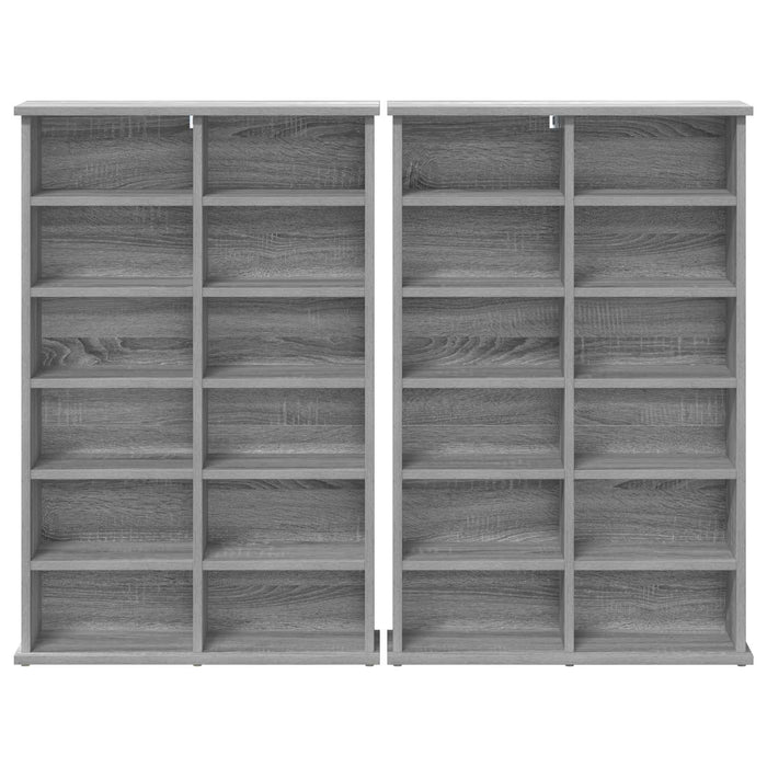 Dulap pentru CD-uri 2 buc. Sonoma gri 60 x 17 x 92 cm - WALTI WALTI