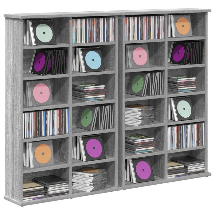 Dulap pentru CD-uri 2 buc. Sonoma gri 60 x 17 x 92 cm - WALTI WALTI