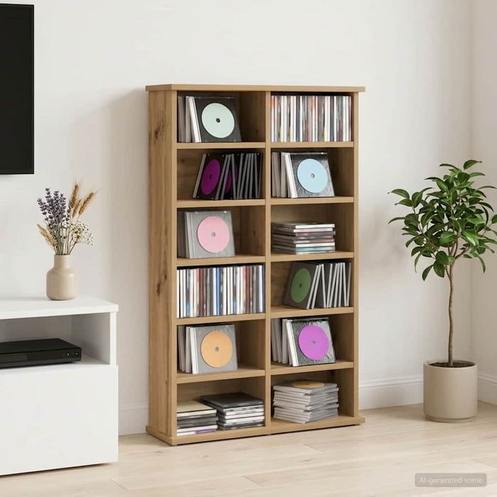 Dulap pentru CD-uri Stejar Artizanal 60 x 17 x 92 cm WALTI