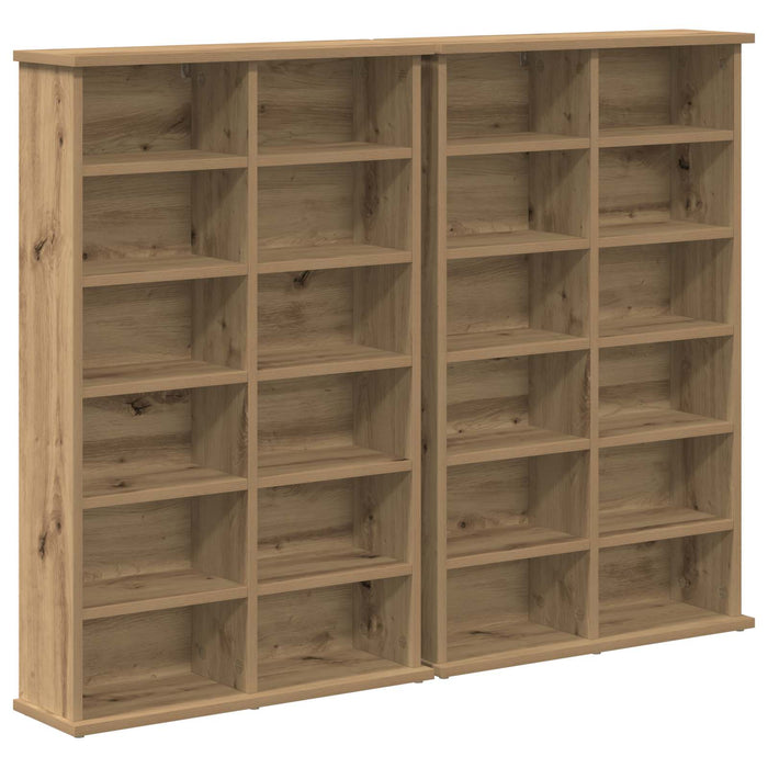 Dulap pentru CD-uri 2 buc. Stejar Artizanal 60 x 17 x 92 cm - WALTI WALTI