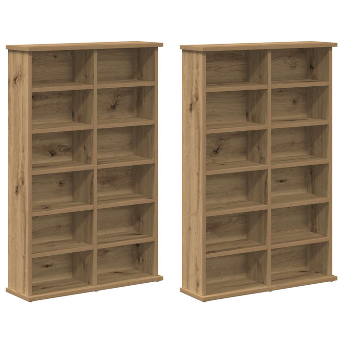 Dulap pentru CD-uri 2 buc. Stejar Artizanal 60 x 17 x 92 cm - WALTI WALTI