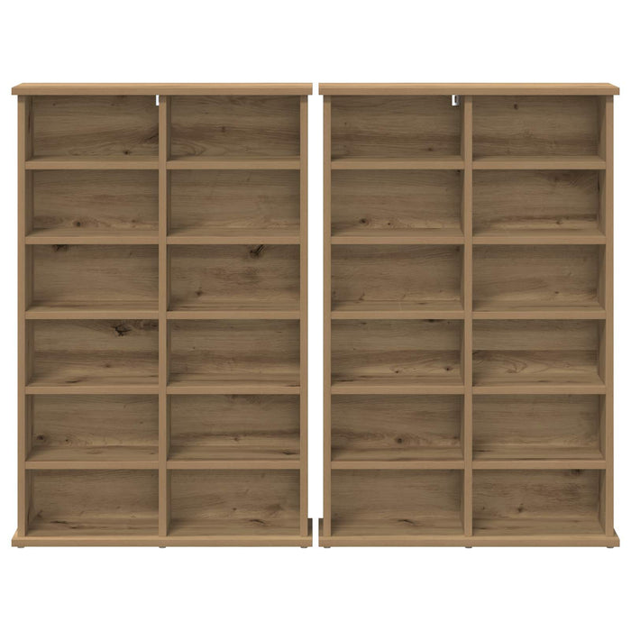 Dulap pentru CD-uri 2 buc. Stejar Artizanal 60 x 17 x 92 cm - WALTI WALTI