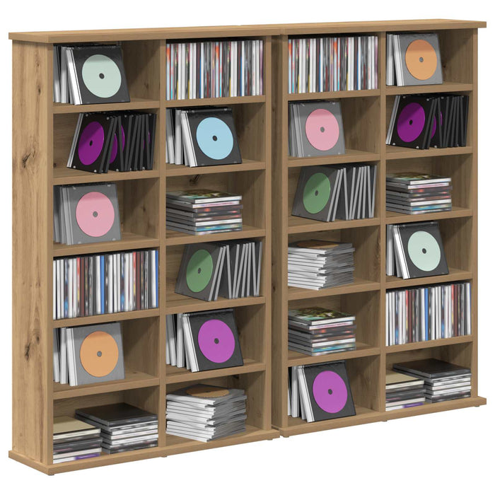 Dulap pentru CD-uri 2 buc. Stejar Artizanal 60 x 17 x 92 cm - WALTI WALTI