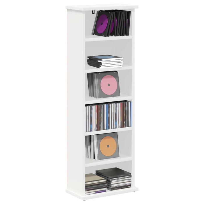 Dulap pentru CD-uri Alb 60 x 17 x 92 cm Lemn prelucrat WALTI