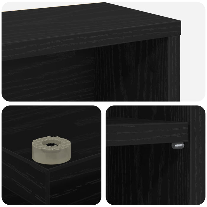 Dulap pentru CD-uri Stejar Negru 60 x 17 x 92 cm Lemn prelucrat WALTI