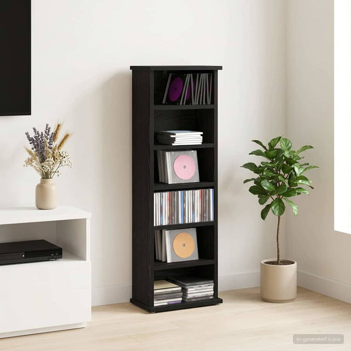 Dulap pentru CD-uri Stejar Negru 60 x 17 x 92 cm Lemn prelucrat WALTI