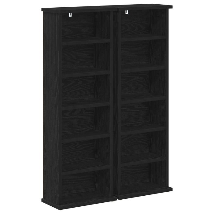 Dulap pentru CD-uri 2 buc. Stejar Negru 60 x 17 x 92 cm WALTI