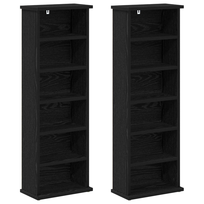 Dulap pentru CD-uri 2 buc. Stejar Negru 60 x 17 x 92 cm WALTI
